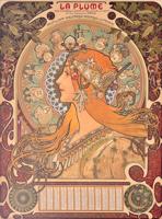 Alphonse Mucha ZODIAC Lithograph Poster, LA PLUME - Sold for $10,880 on 11-04-2023 (Lot 611).jpg